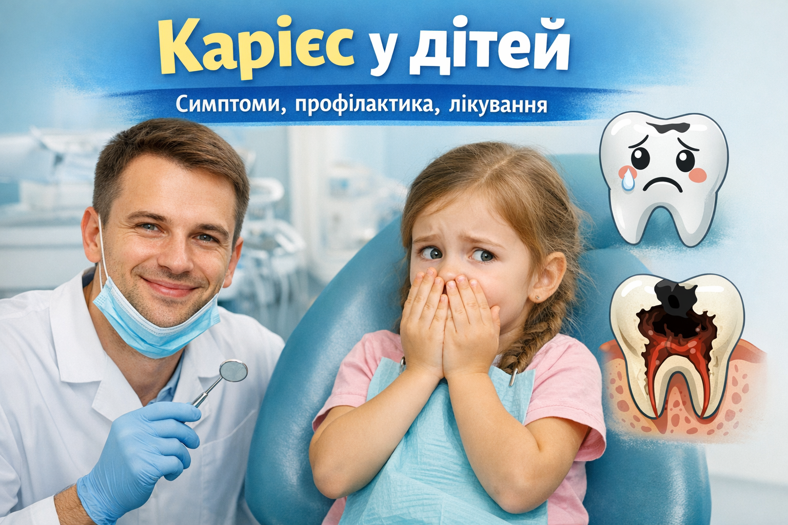 Карієс у дітей — як розпізнати на ранній стадії та вчасно звернутися до стоматолога у Вишневому