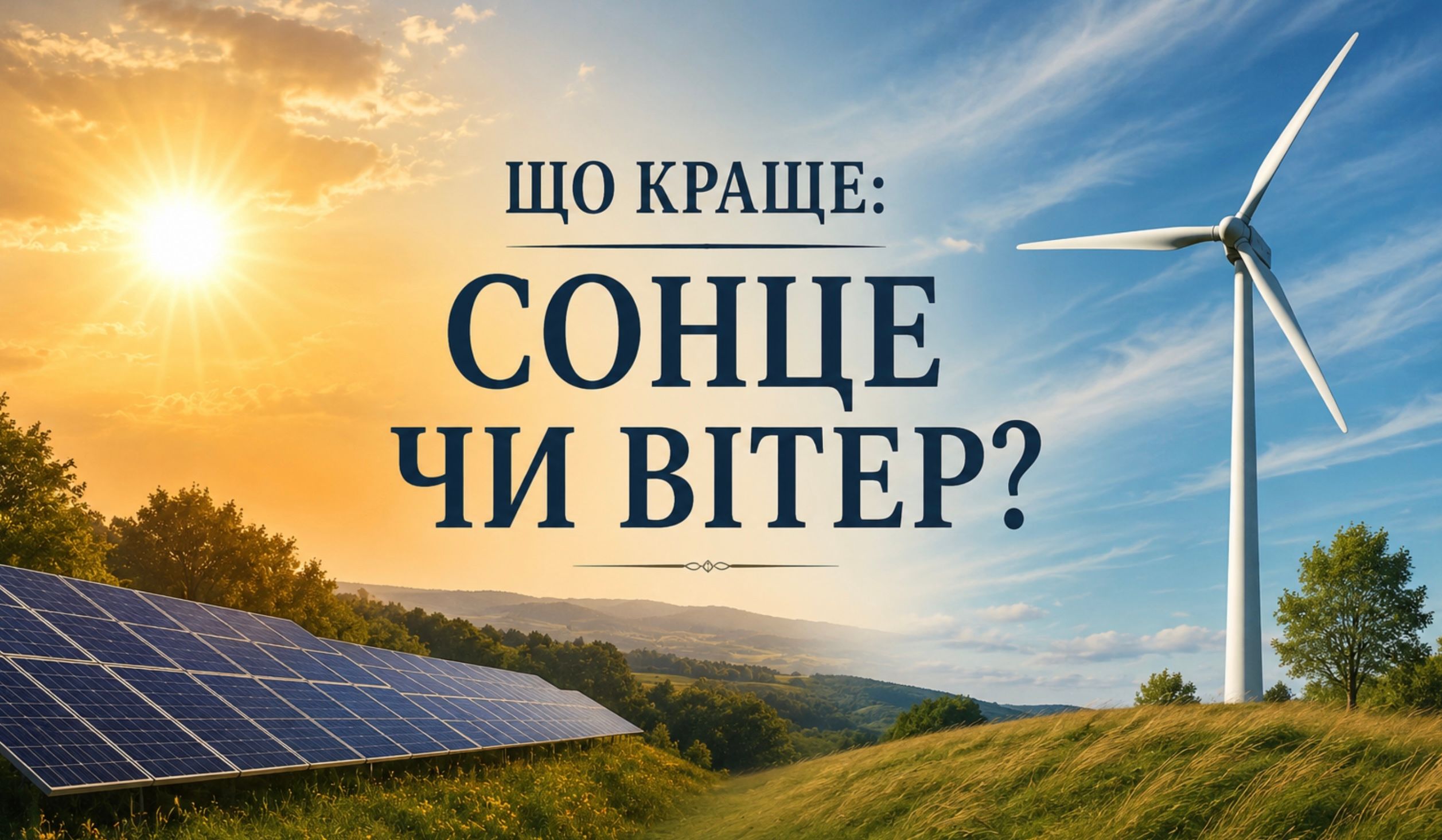 Що краще: сонячні панелі чи вітроелектростанції?
