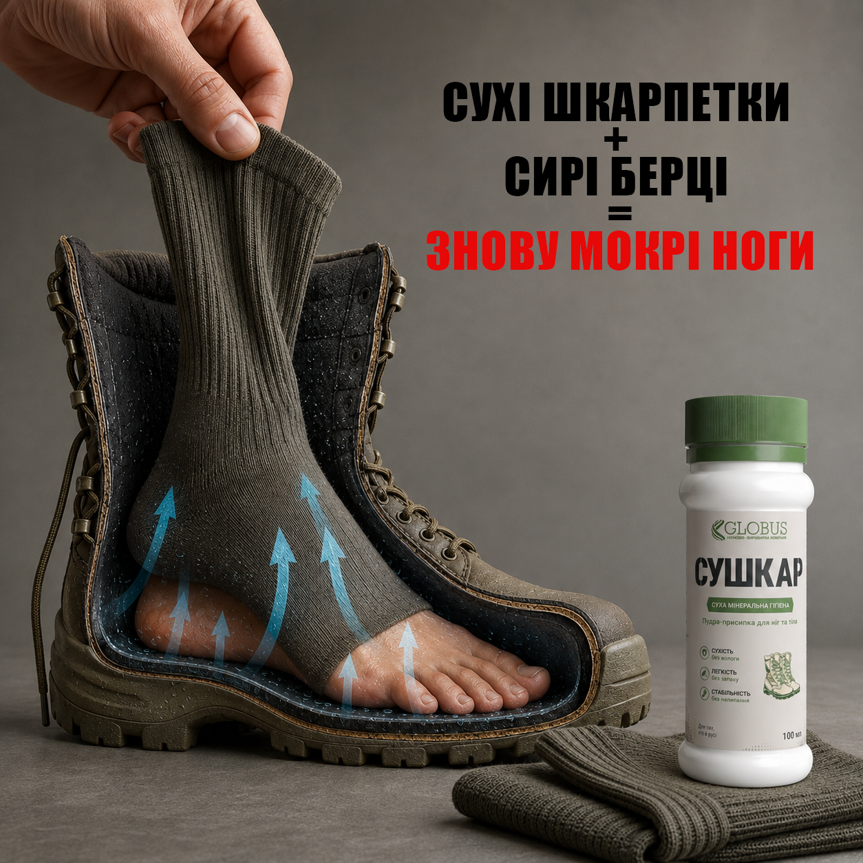 Сухі шкарпетки в сирих берцях: чому свіжа пара знову намокає