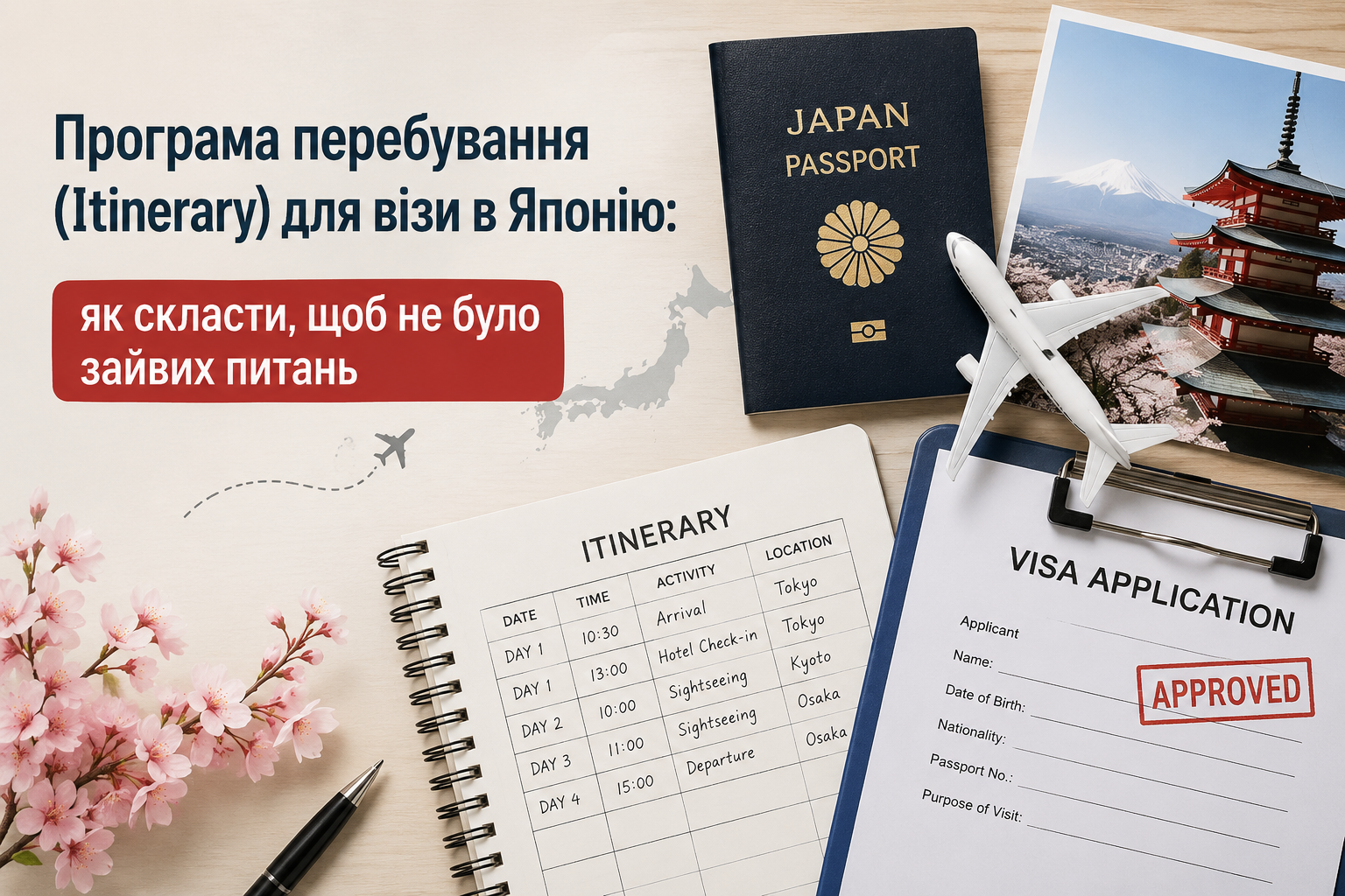 Програма перебування (Itinerary) для візи в Японію: як скласти, щоб не було зайвих питань