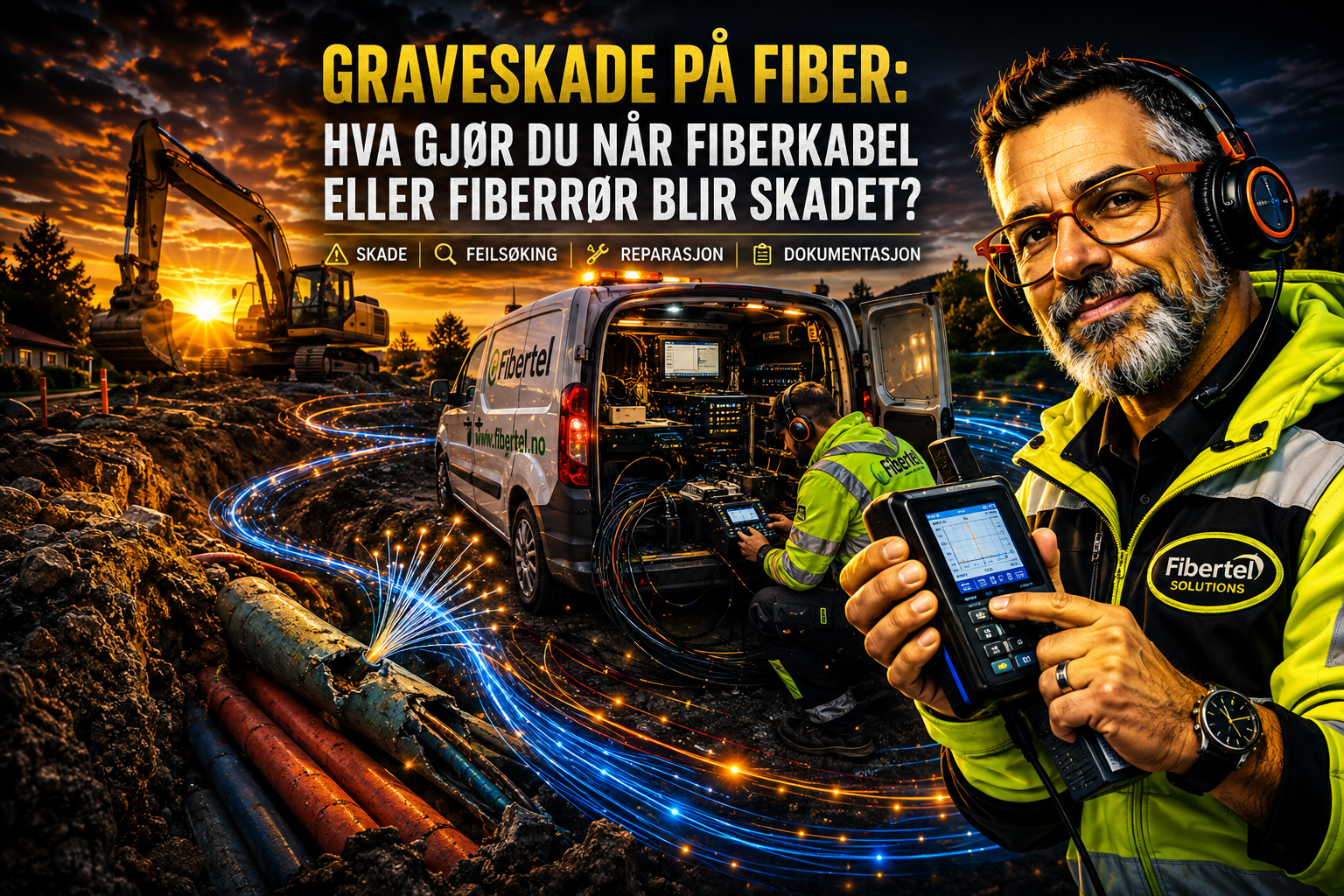 Graveskade på fiber: Hva gjør du når fiberkabel eller fiberrør blir skadet?