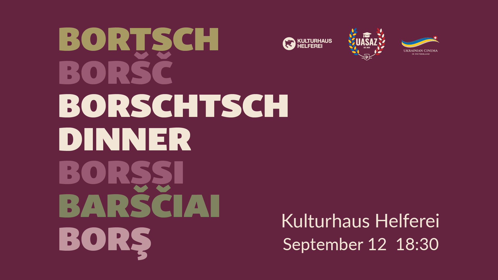 Announcement: Borschtsch Dinner 12.09.2026