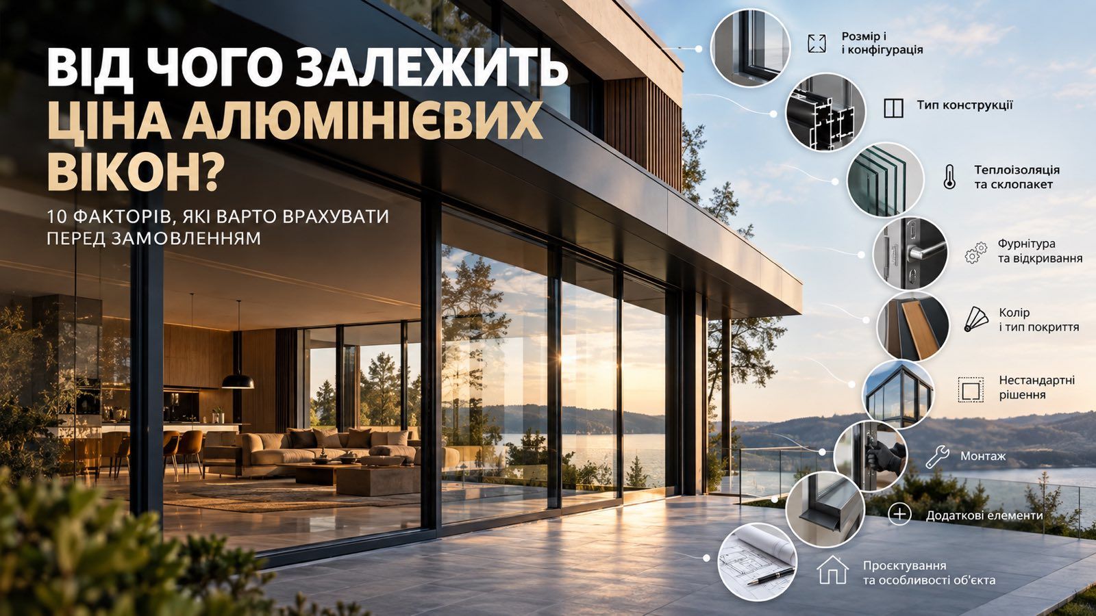 Від чого залежить ціна алюмінієвих вікон: 10 факторів, які варто врахувати перед замовленням