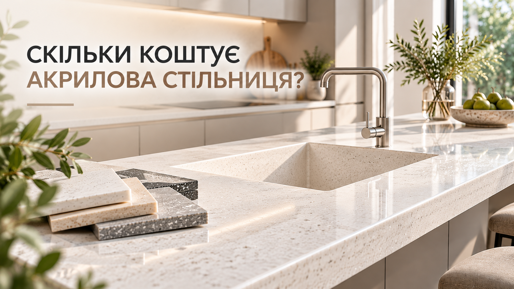 Ціна стільниці з акрилового каменю: від чого залежить вартість