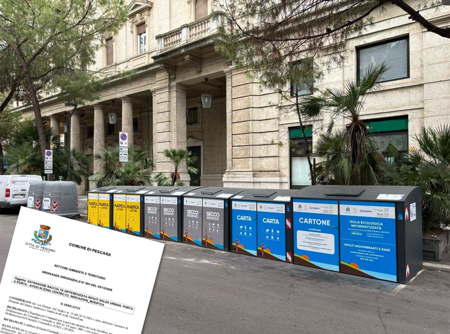 Raccolta differenziata: nuovi orari di conferimento nel centro di Pescara