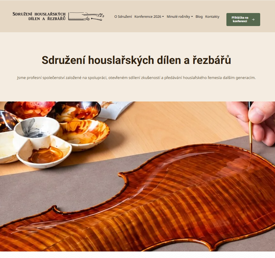 Houslari.cz: nový web Sdružení houslařských dílen a řezbářů